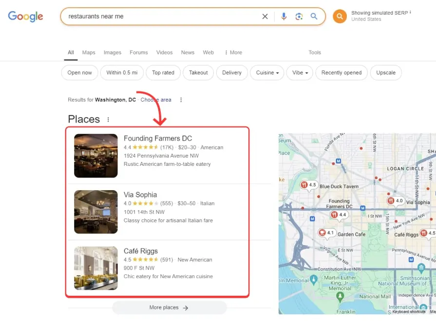 Google local three pack
