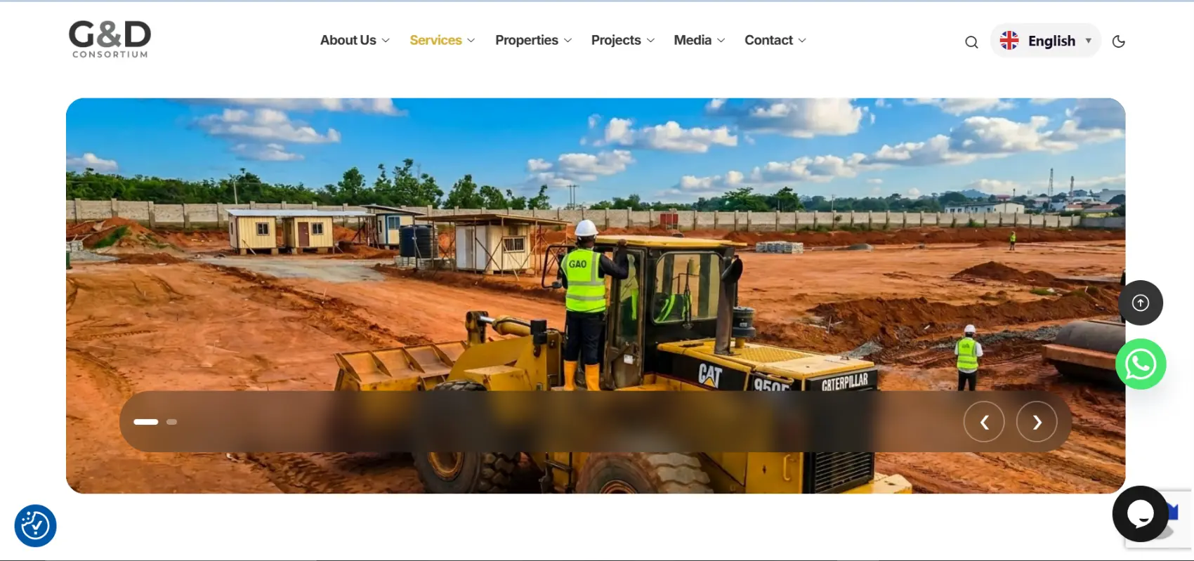 G&D Consortium construction project gallery WordPress website design
