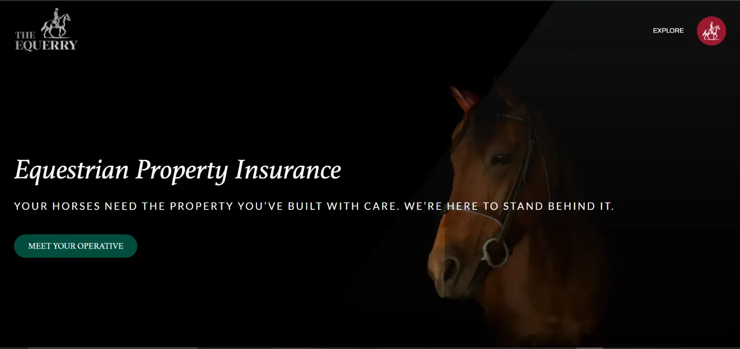 The Equerry equestrian property insurance WordPress website homepage