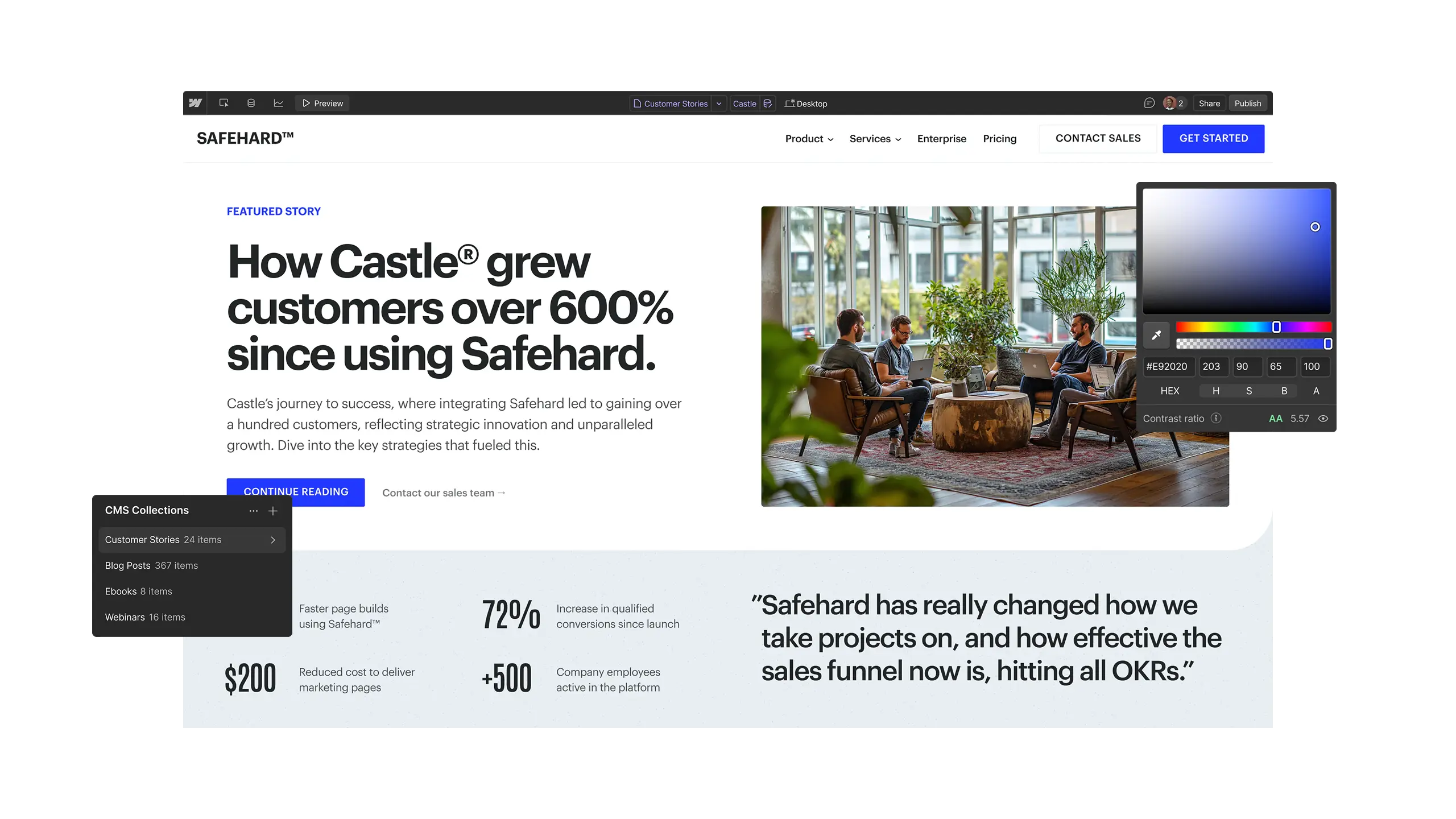 WordPress web design Iowa example for business website layout
