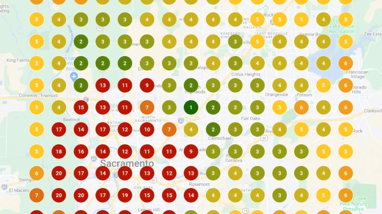 Local rank grid map results